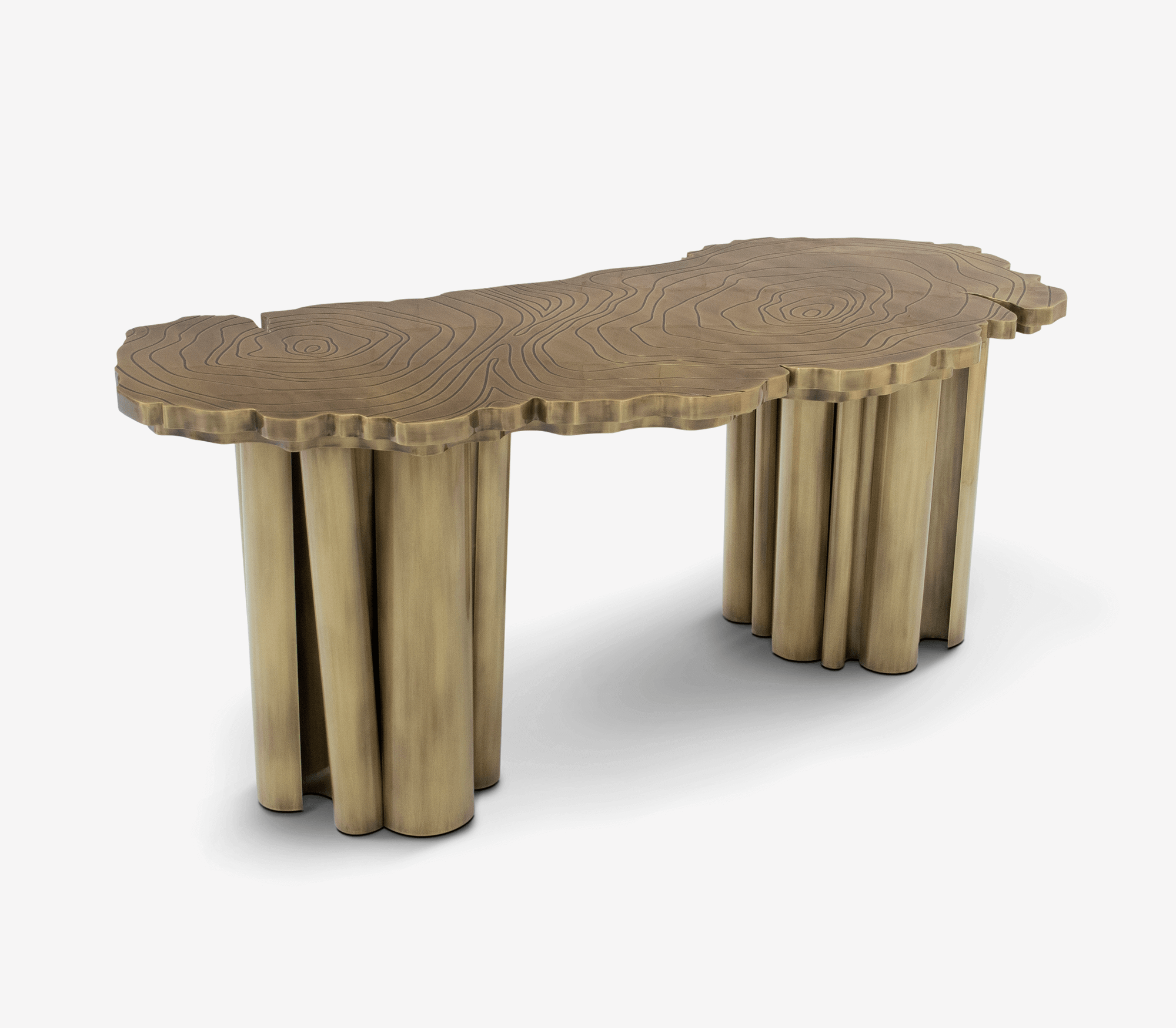 Fortuna Tree-Ring Brass Sculptural Desk
