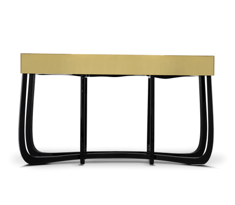 Sinuous Consoles Patina Brass Wave Entryways Cabinet Table