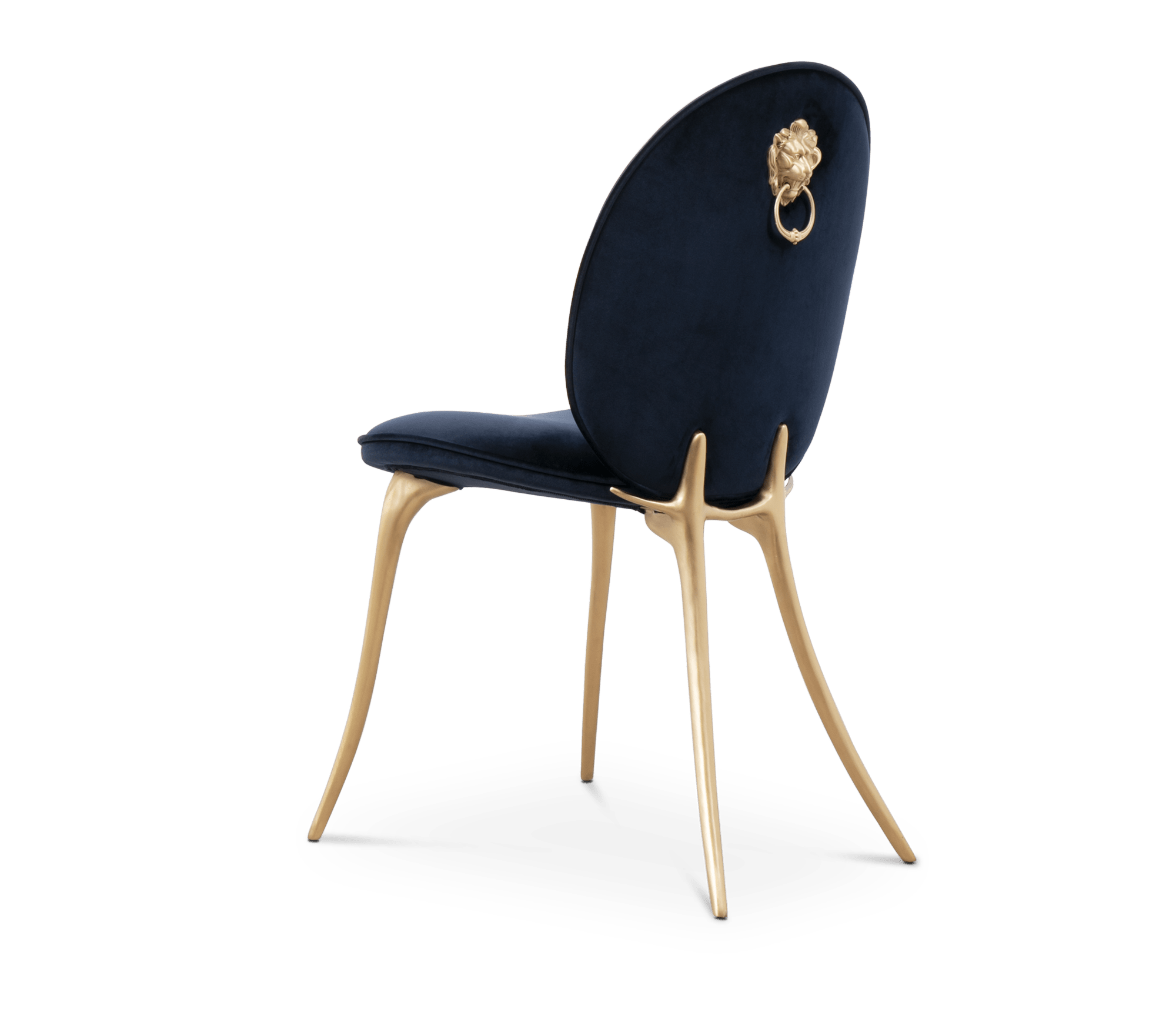 Soleil Curved Brass Modern Dining Chair