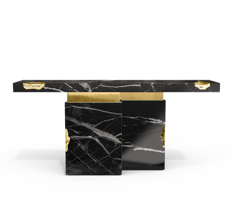 Brass Mirrored Gold Sculptural Form Cabinet Entryway