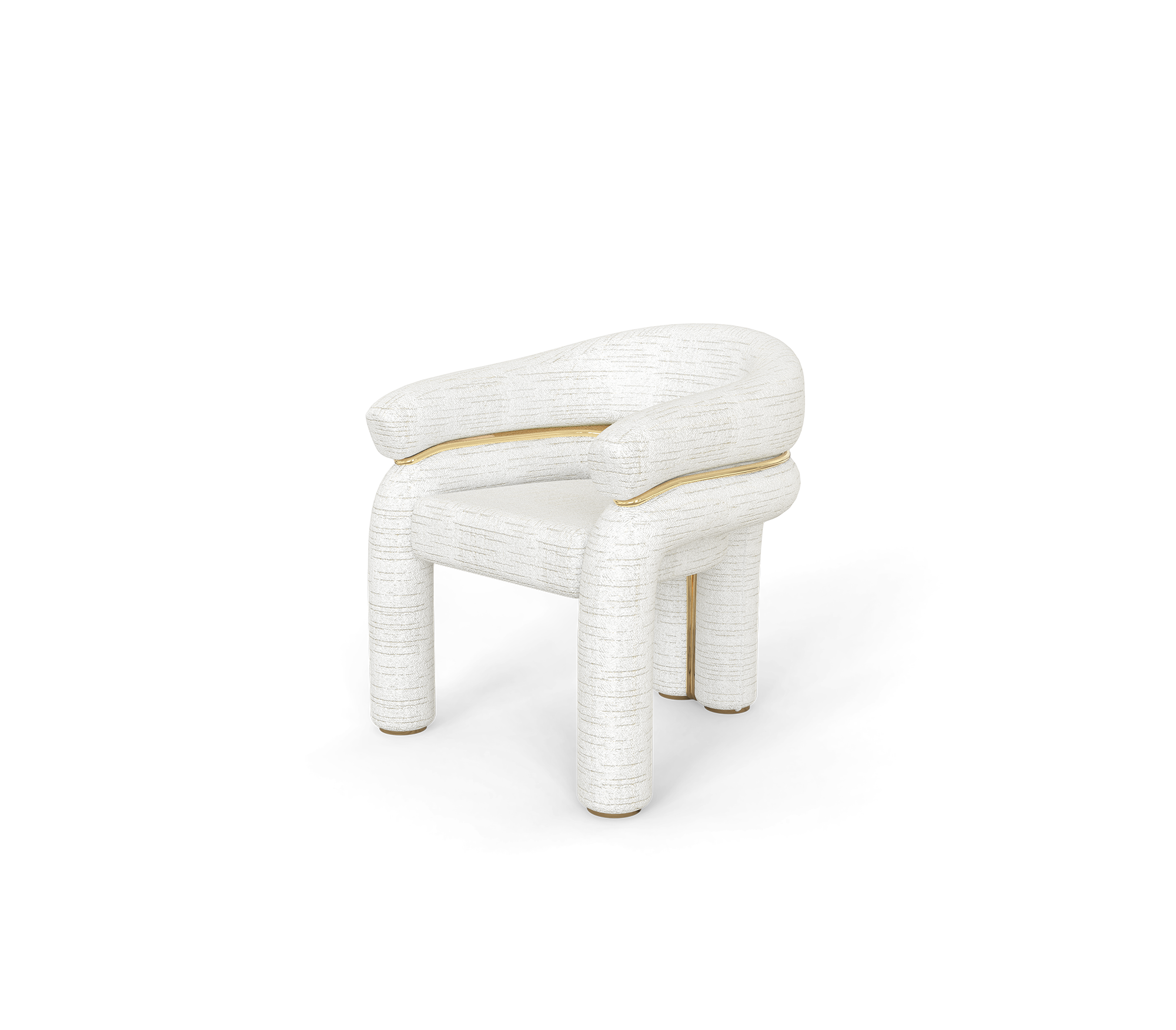 Elara Curved Sculptural Polished Brass Dining Chair