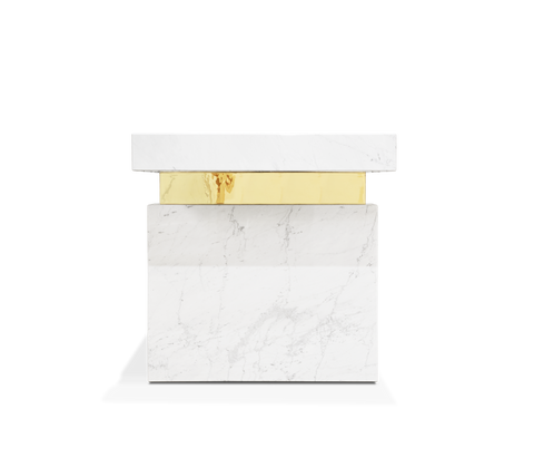Empire Cracked Brass Inlay Marble Desk