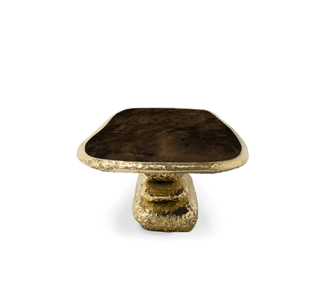 Stonehenge Marble and Brass Dining Table