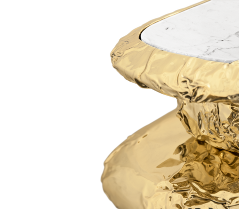Brass Glass Gold Sculptural Form Cabinet