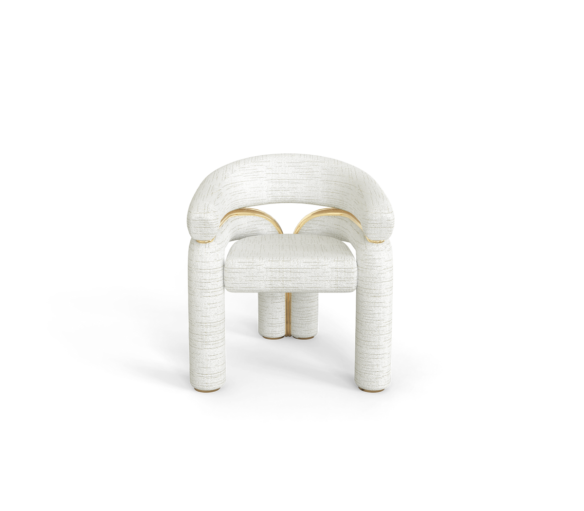 Elara Curved Sculptural Polished Brass Dining Chair
