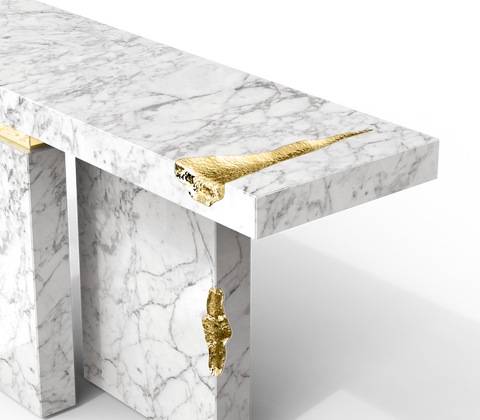 Brass Mirrored Gold Sculptural Form Cabinet Entryway
