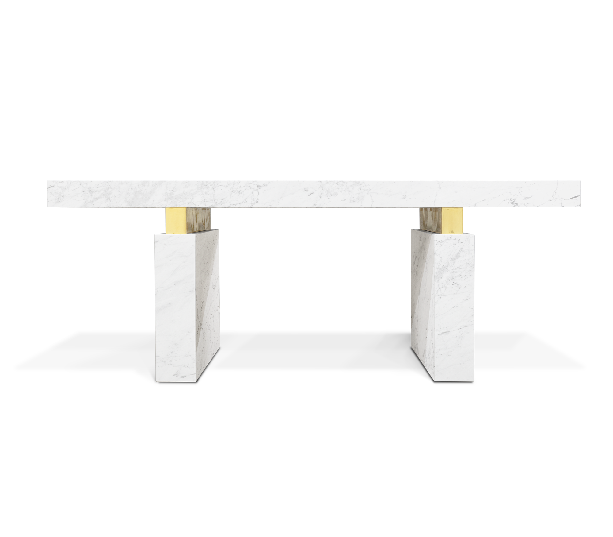Empire Cracked Brass Inlay Marble Desk