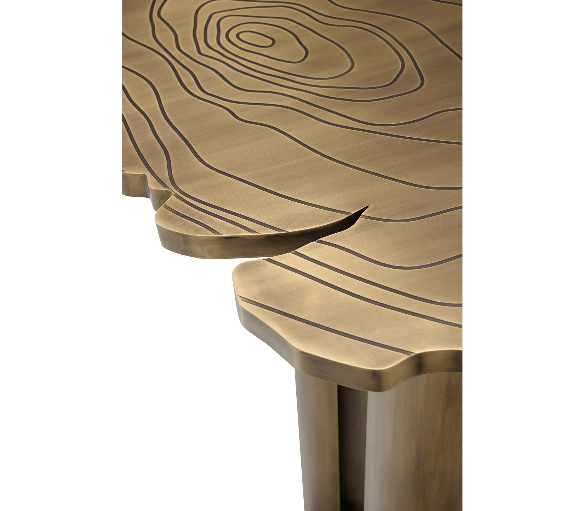 Fortuna Tree-Ring Brass Sculptural Desk