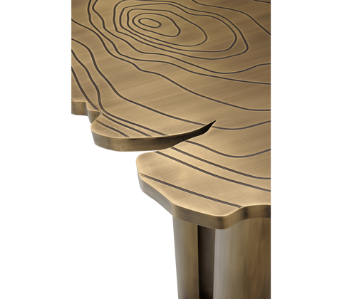 Fortuna Tree-Ring Brass Sculptural Desk