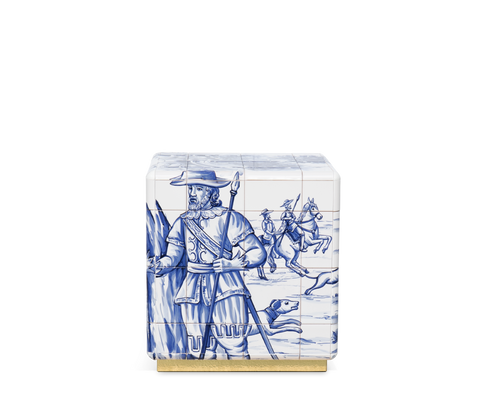 Heritage Azulejo Hand-Painted Ceramic Small Nightstand