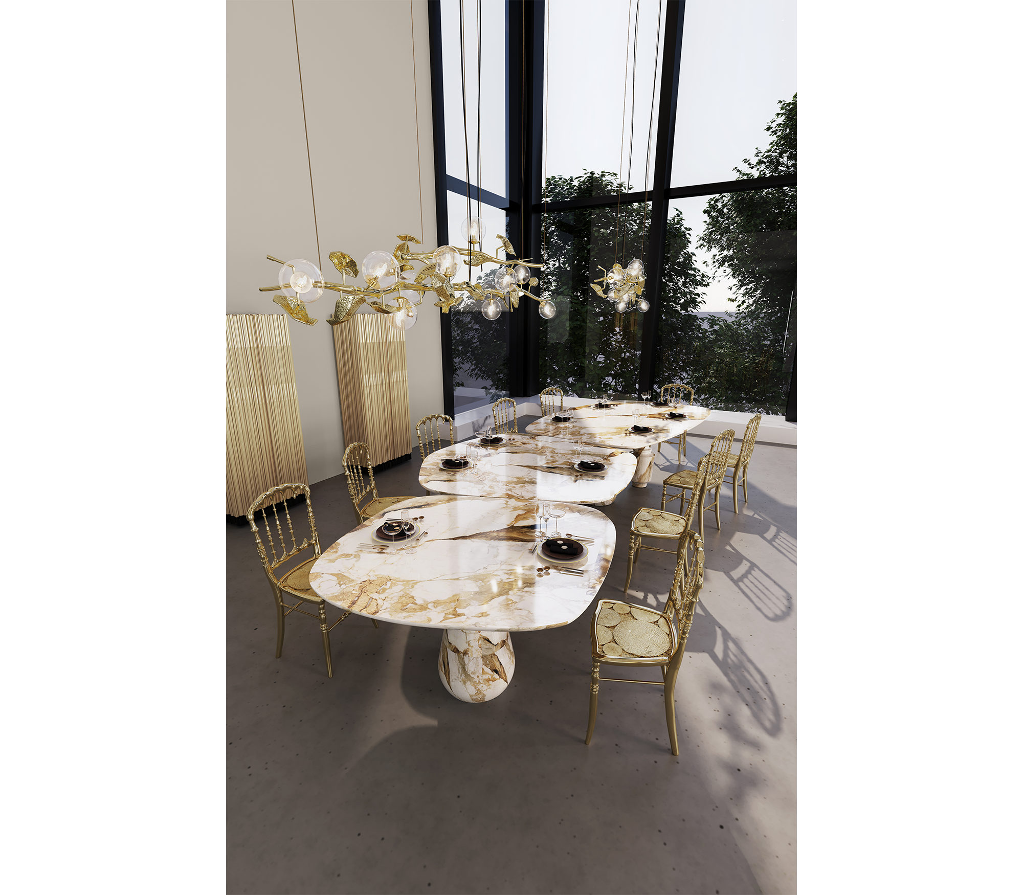 Pietra Nero Marquina Modular Dining Table