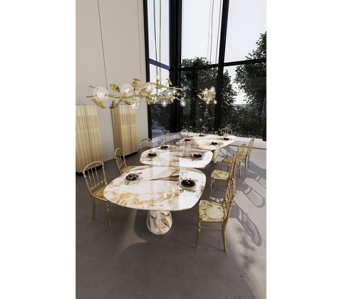 Pietra Nero Marquina Modular Dining Table