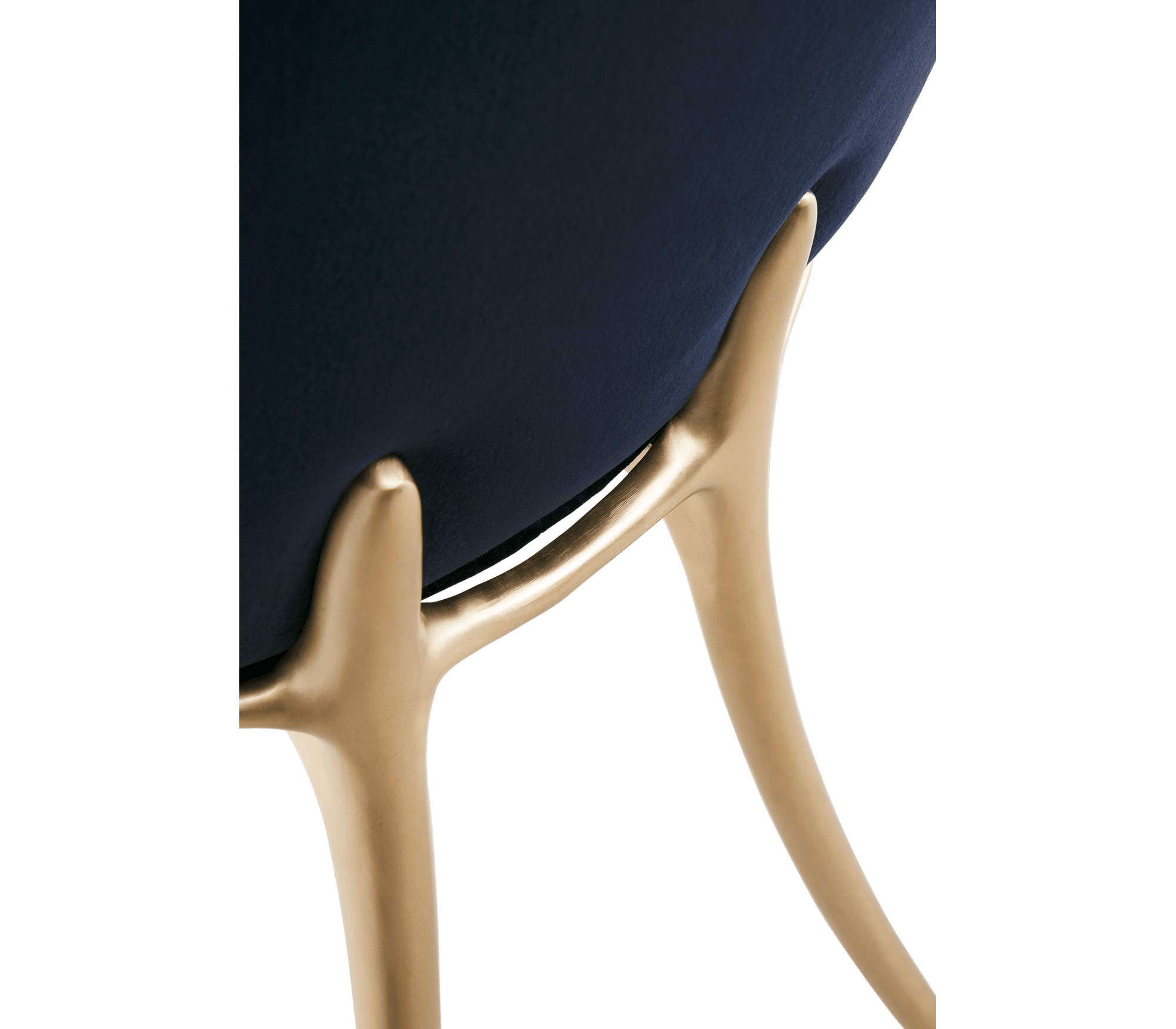 Soleil Curved Brass Modern Dining Chair