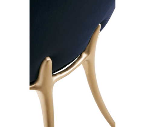 Soleil Curved Brass Modern Dining Chair