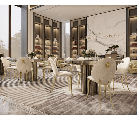 Fortuna Polished Brass Round Dining Table
