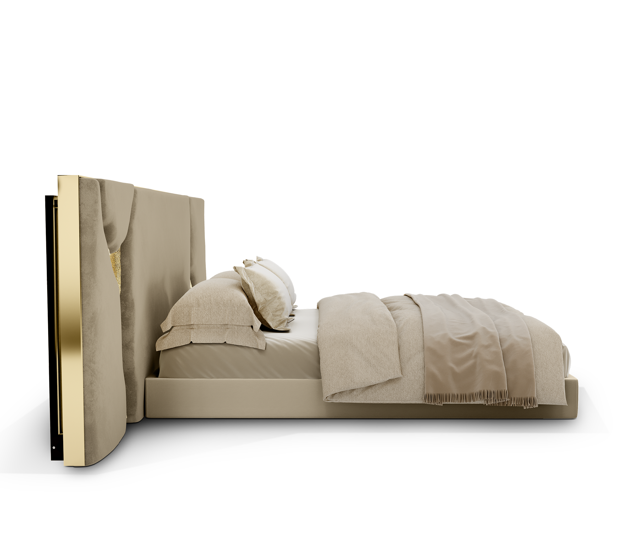 Lapiaz Kintsugi Velvet Polished Gold Headboard