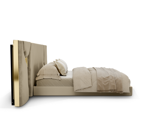 Lapiaz Kintsugi Velvet Polished Gold Headboard