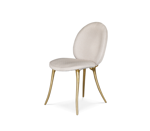Soleil Curved Brass Modern Dining Chair