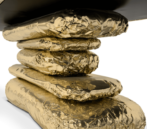 Stonehenge Marble and Brass Dining Table