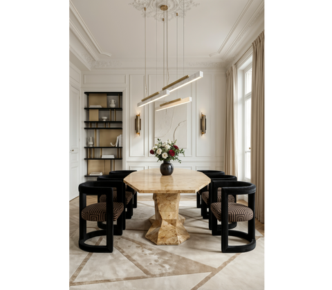 Faceted Design Dining Table for Dining Room