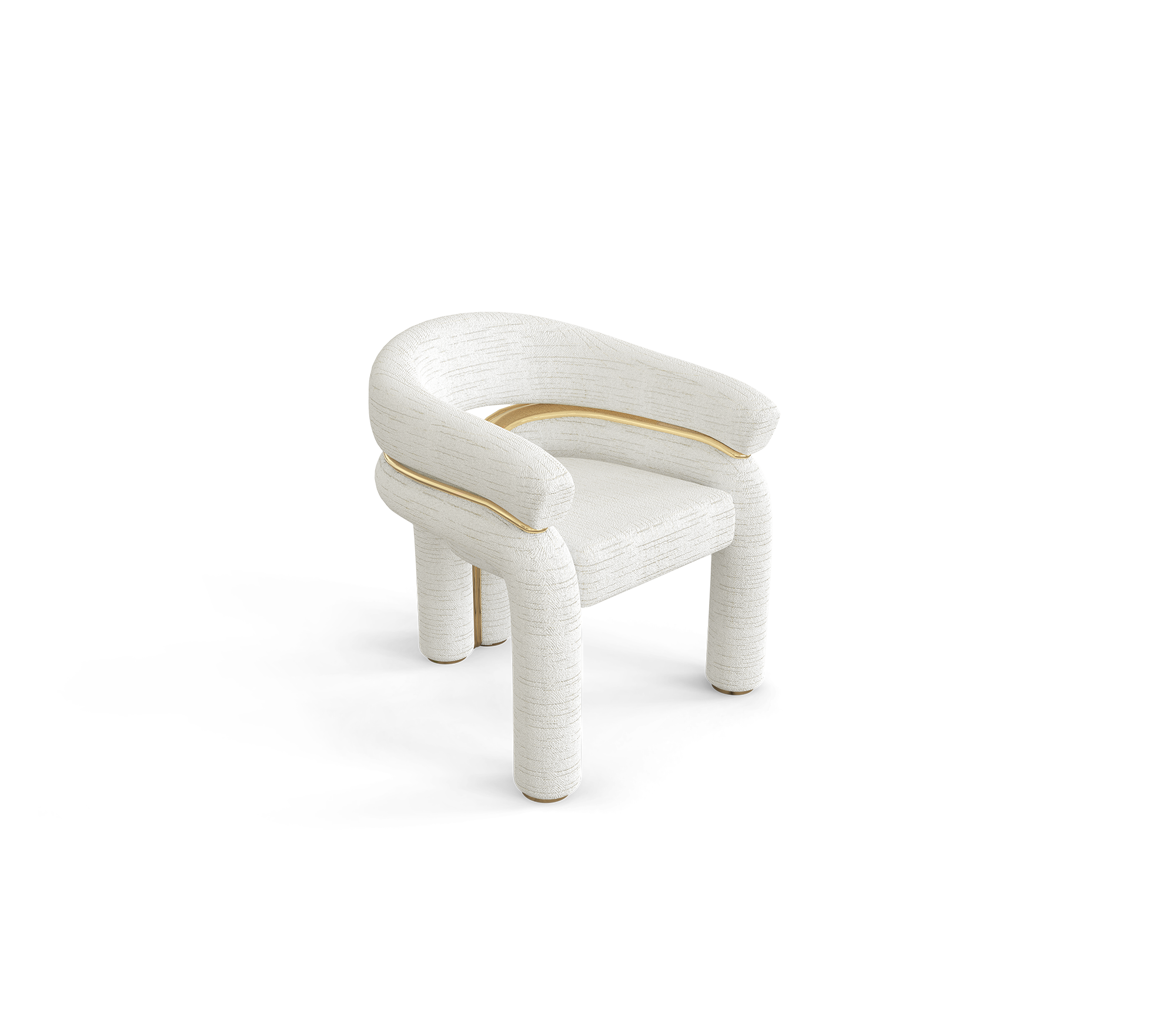 Elara Curved Sculptural Polished Brass Dining Chair