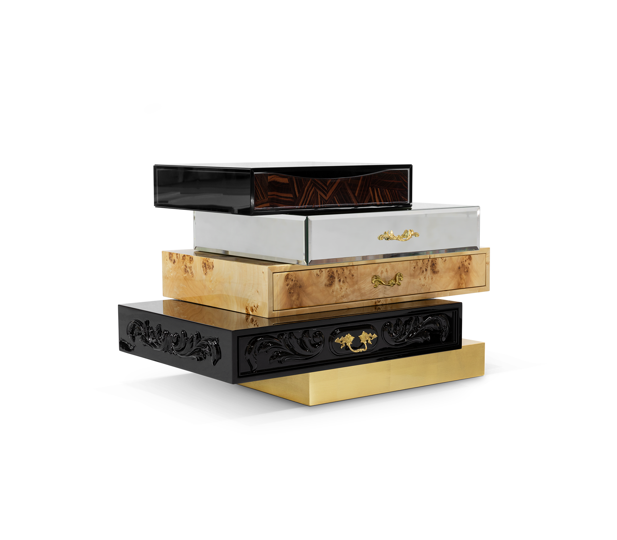 Frank Surreal Multi-Veneer Layered Nightstand