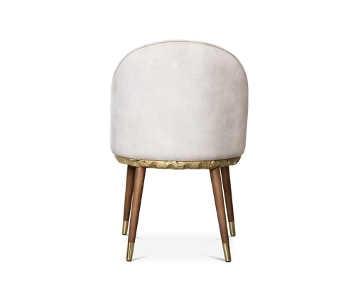 Imperfectio Hammered Brass Textured Velvet Dining Chair