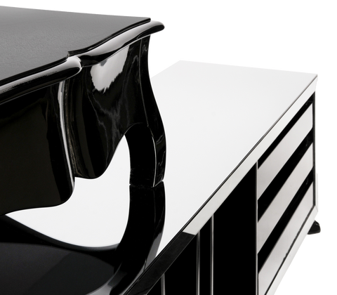 Boulevard Gloss Black Classic Executive Writing Desk