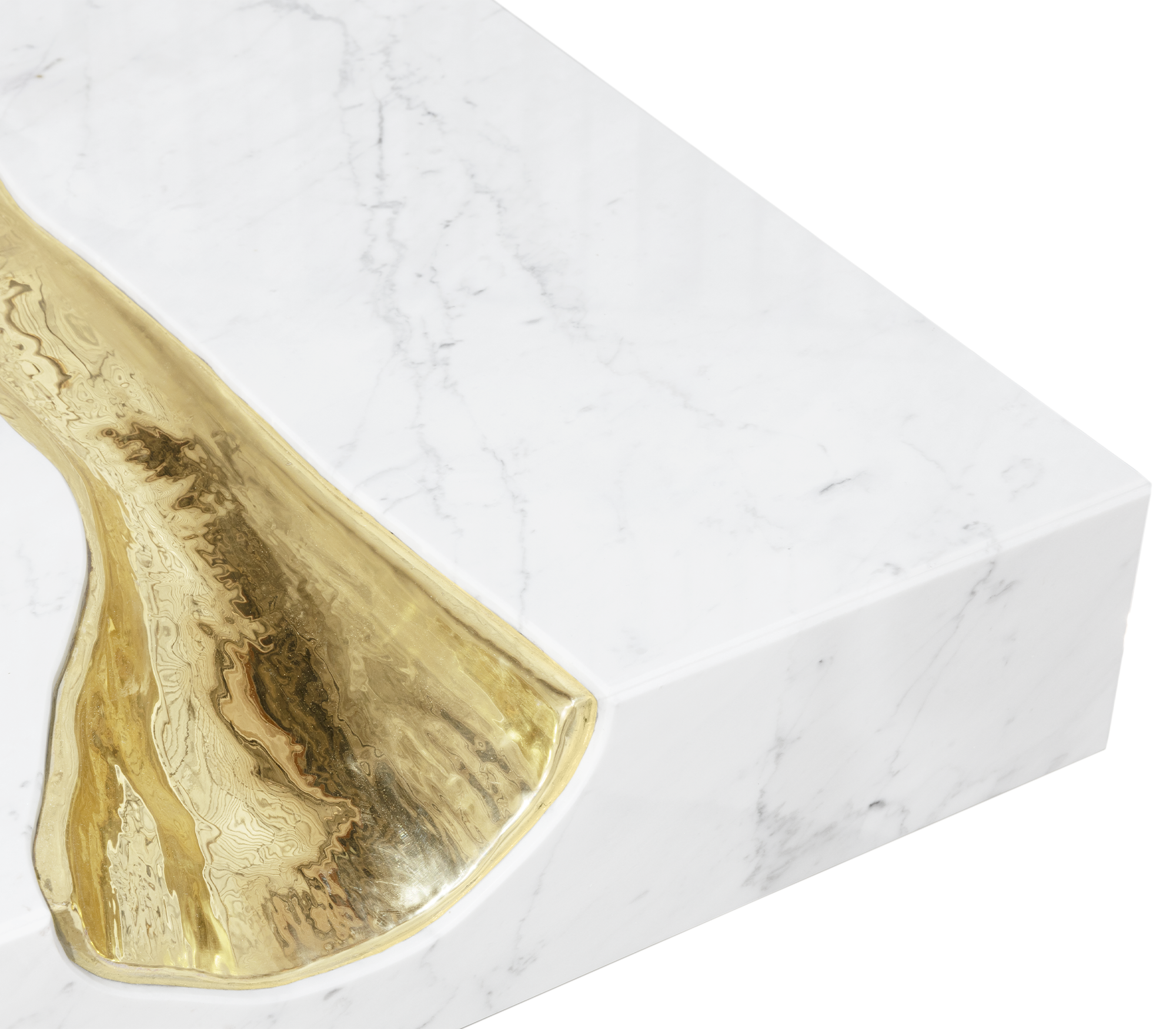 Empire Cracked Brass Inlay Marble Desk