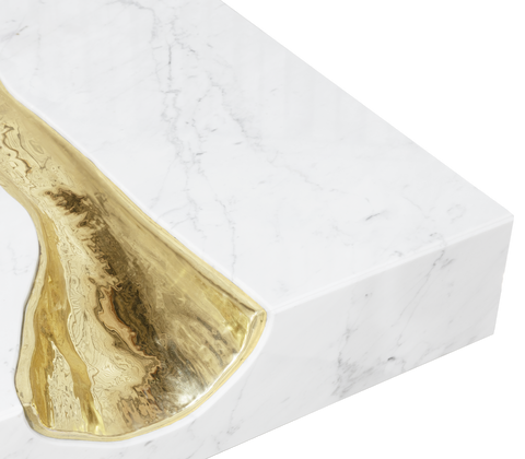 Empire Cracked Brass Inlay Marble Desk