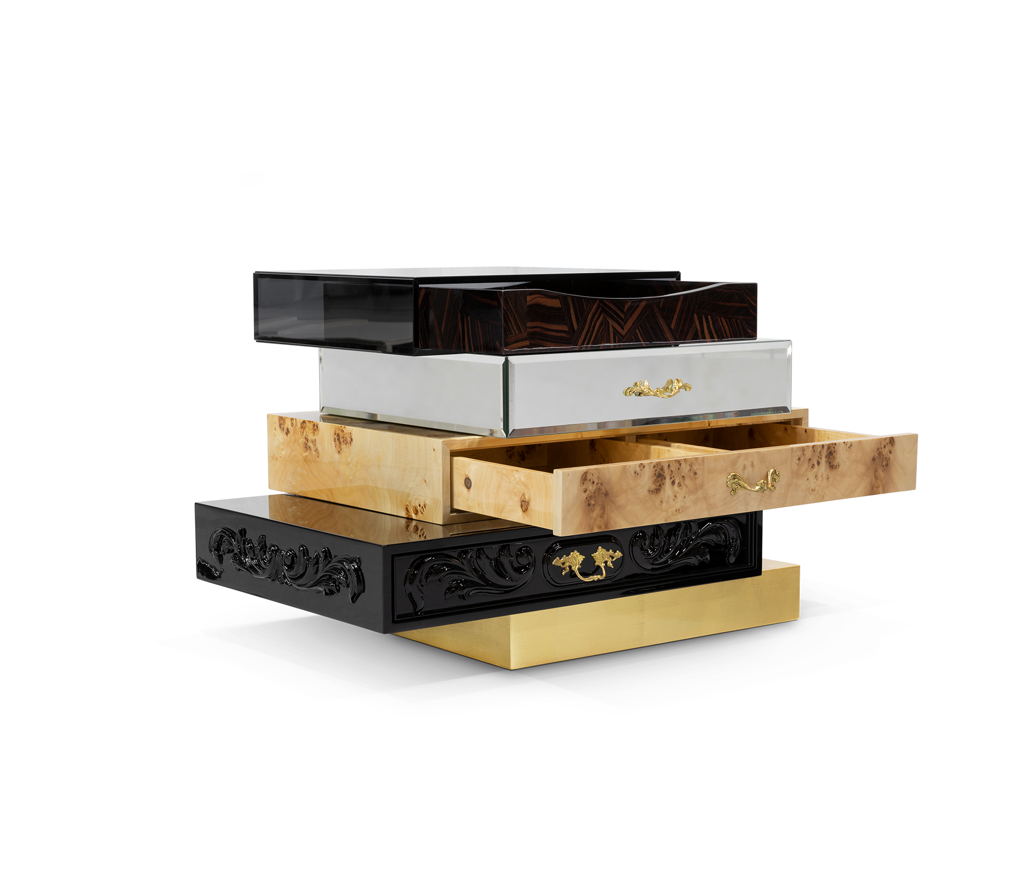 Frank Surreal Multi-Veneer Layered Nightstand