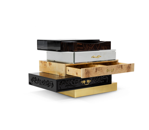 Frank Surreal Multi-Veneer Layered Nightstand