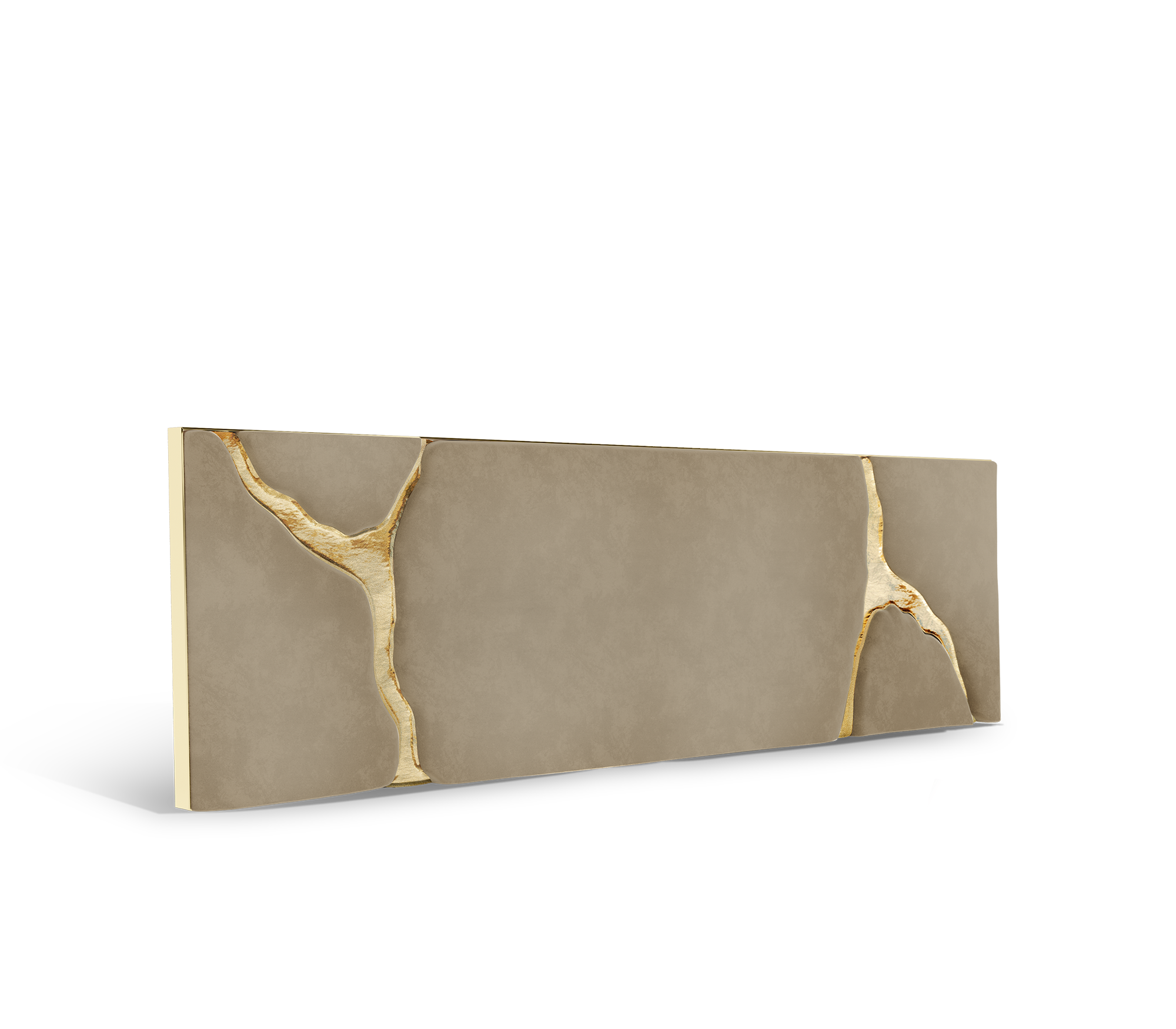 Lapiaz Kintsugi Velvet Polished Gold Headboard