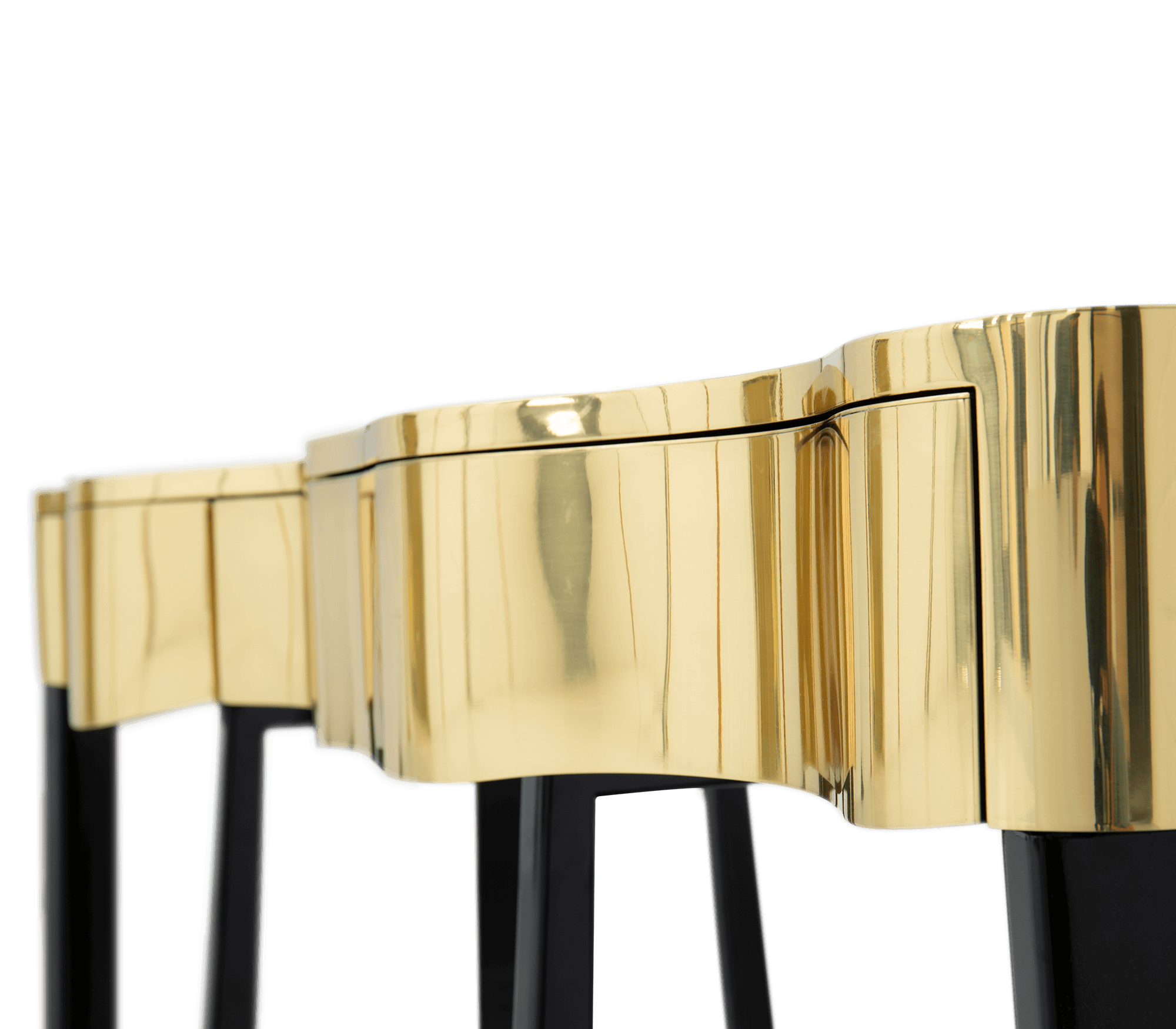 Sinuous Consoles Patina Brass Wave Entryways Cabinet Table