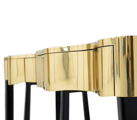 Sinuous Consoles Patina Brass Wave Entryways Cabinet Table