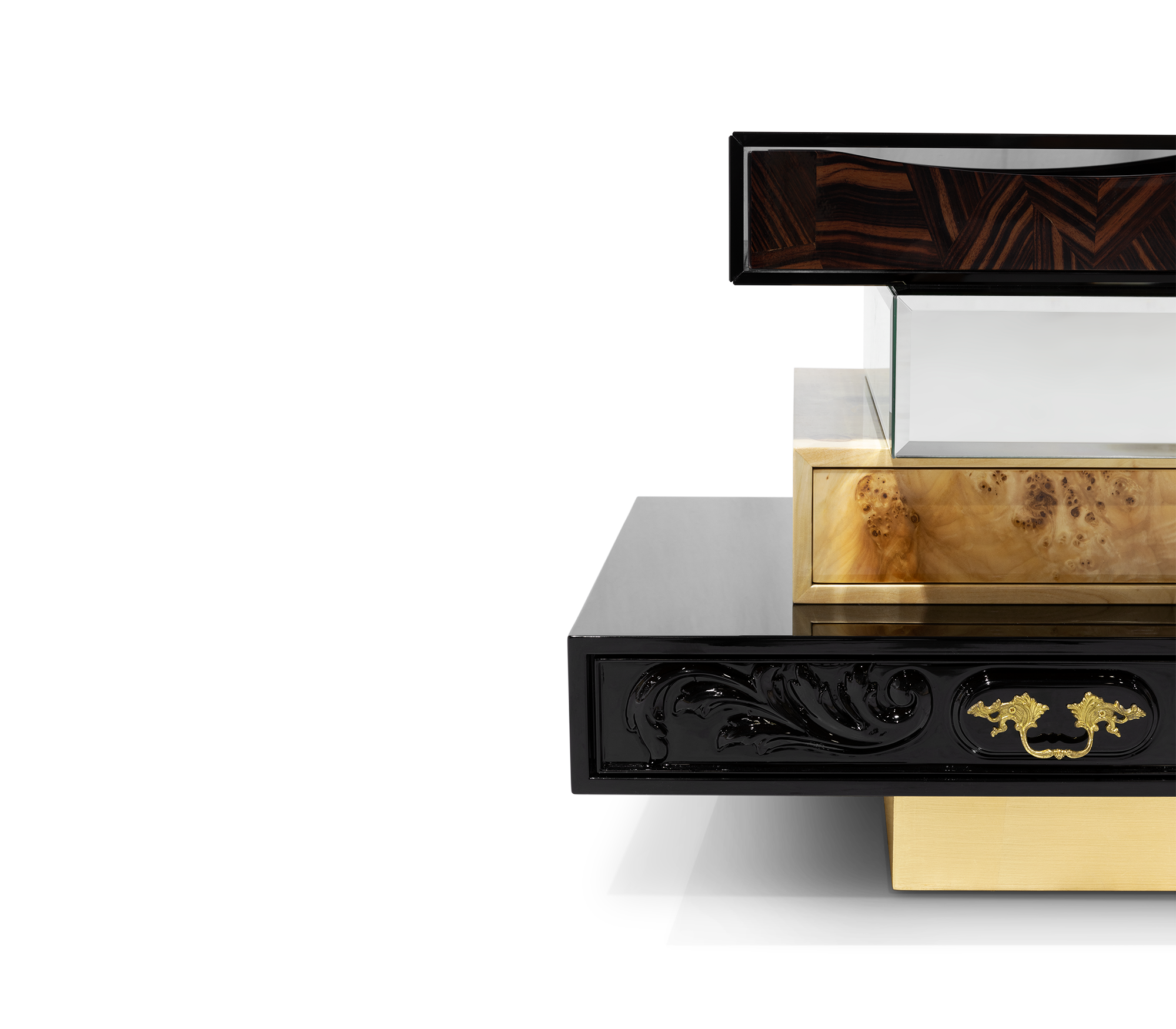Frank Surreal Multi-Veneer Layered Nightstand