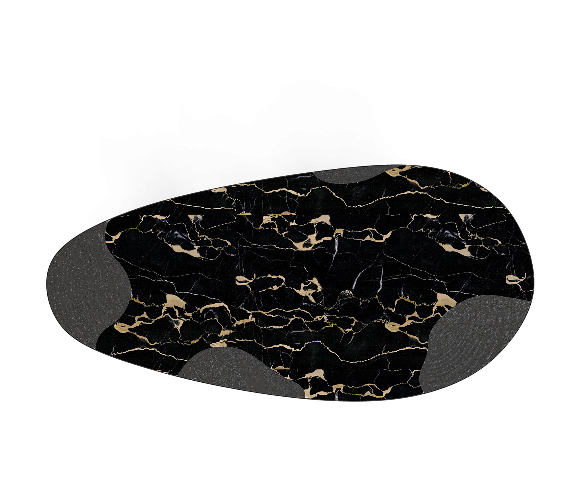 Ophelia Oval Carrara Marble and Gold Dining Table