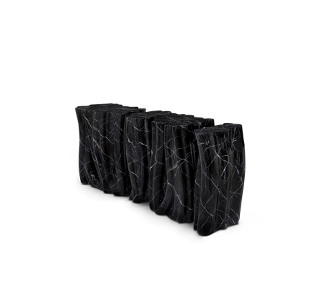 Lacquer Blue Sculptural Form Cabinet