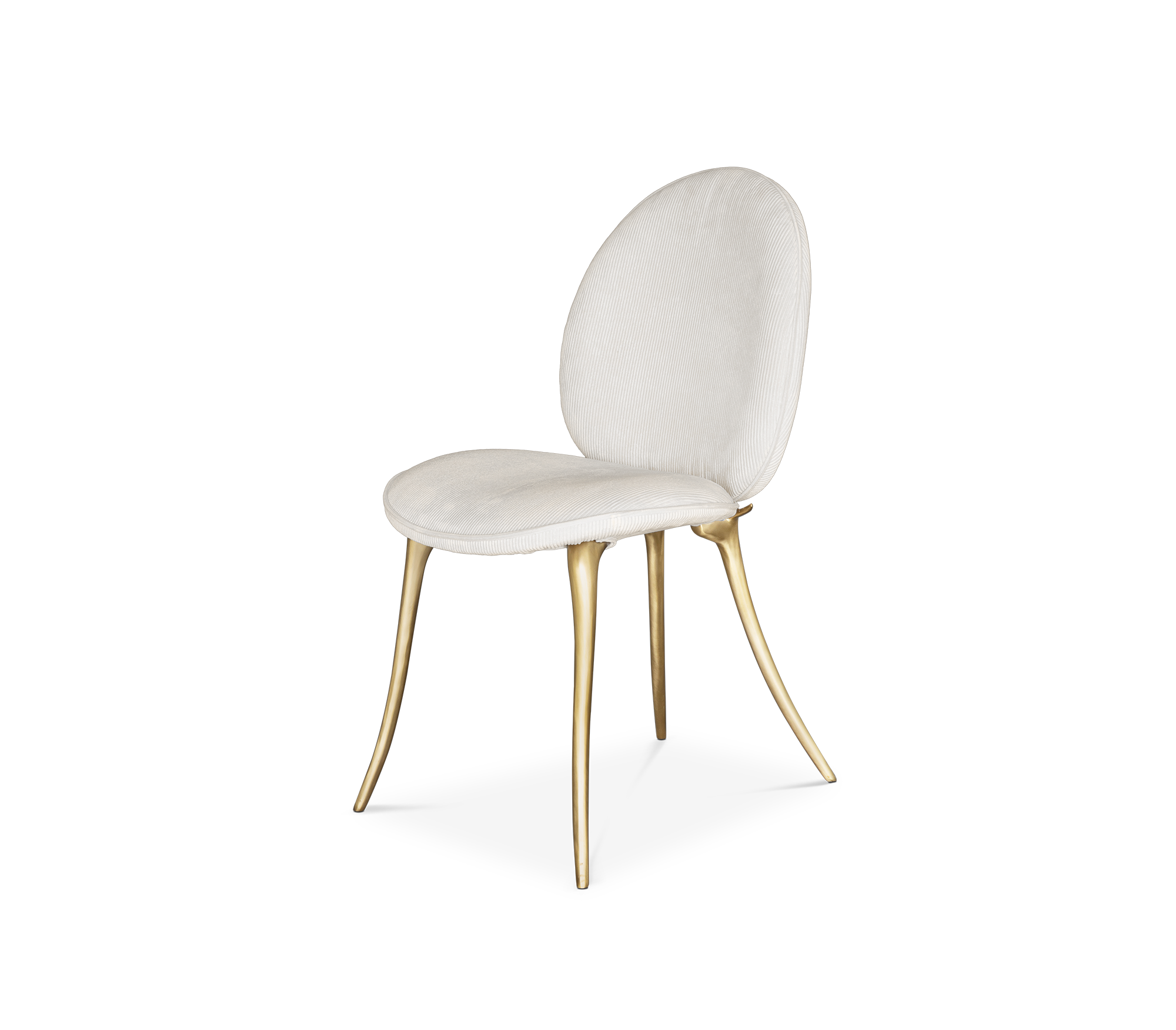 Soleil Curved Brass Modern Dining Chair