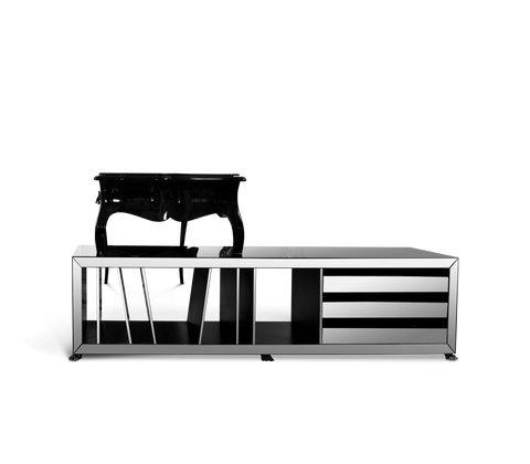 Boulevard Gloss Black Classic Executive Writing Desk