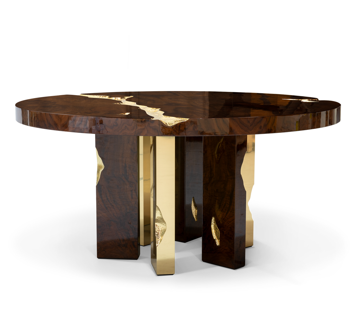 Empire Round Brass Inlay Dining Table