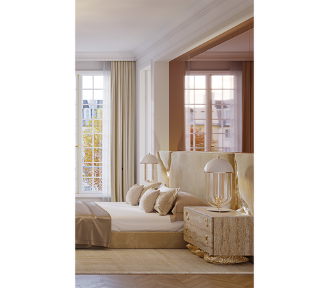 Lapiaz Kintsugi Velvet Polished Gold Headboard
