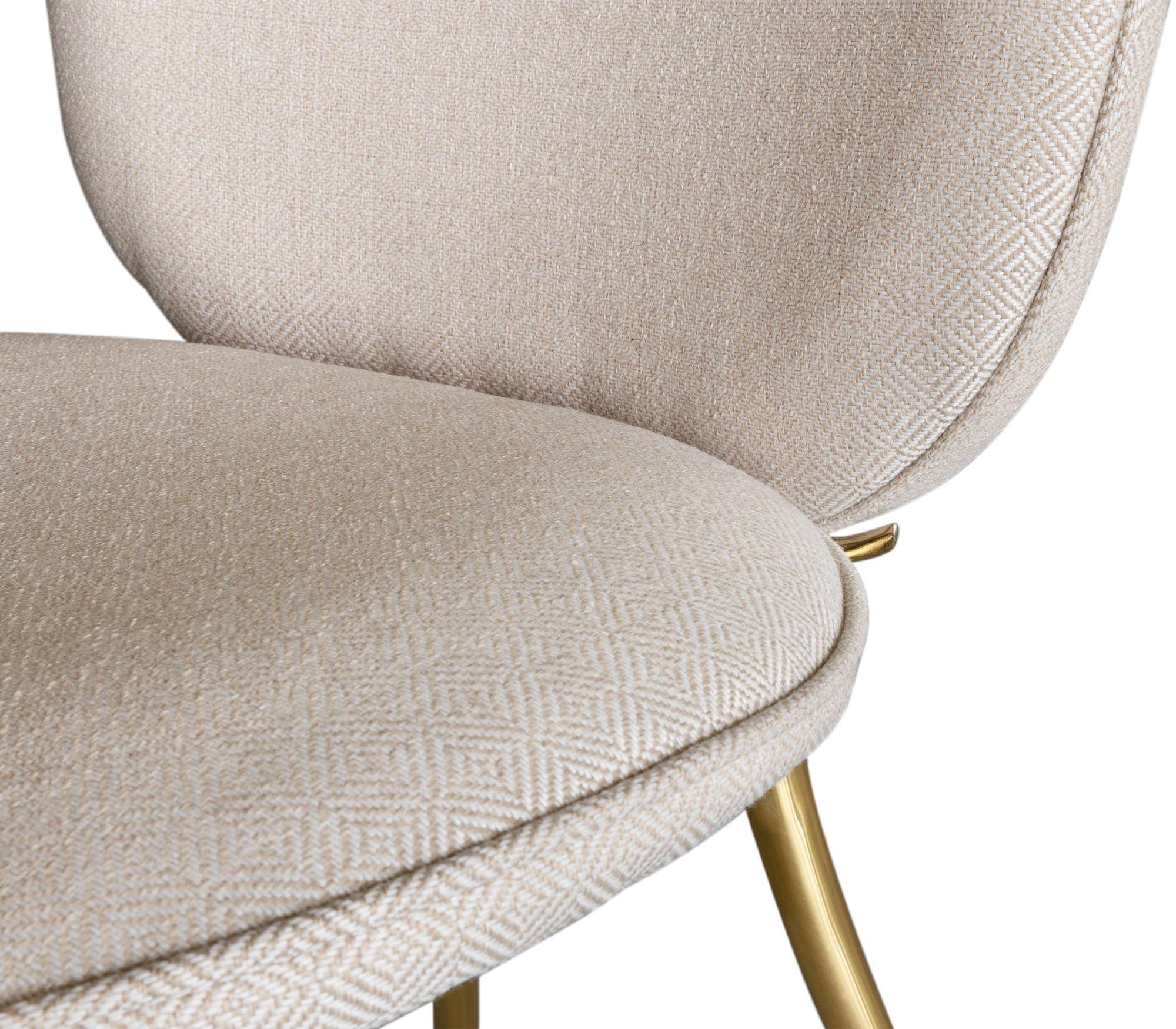 Soleil Curved Brass Modern Dining Chair