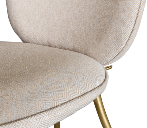 Soleil Curved Brass Modern Dining Chair