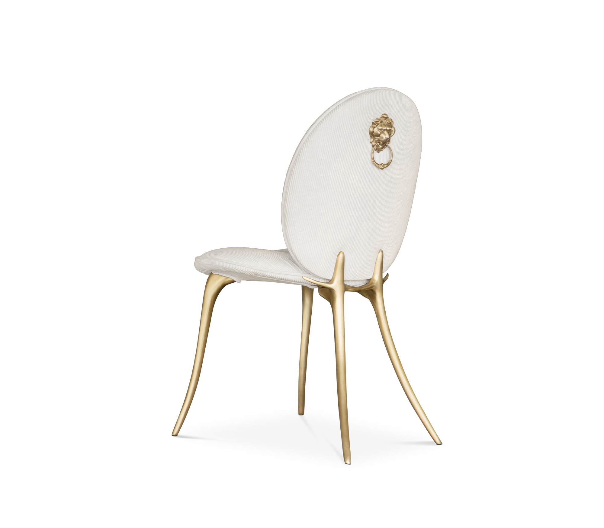 Soleil Curved Brass Modern Dining Chair