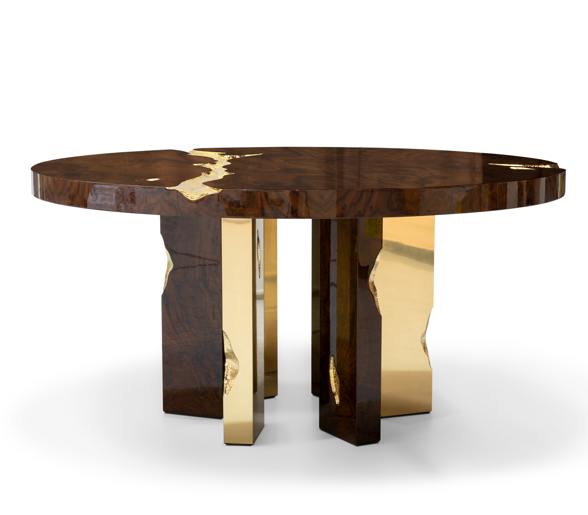 Empire Round Brass Inlay Dining Table
