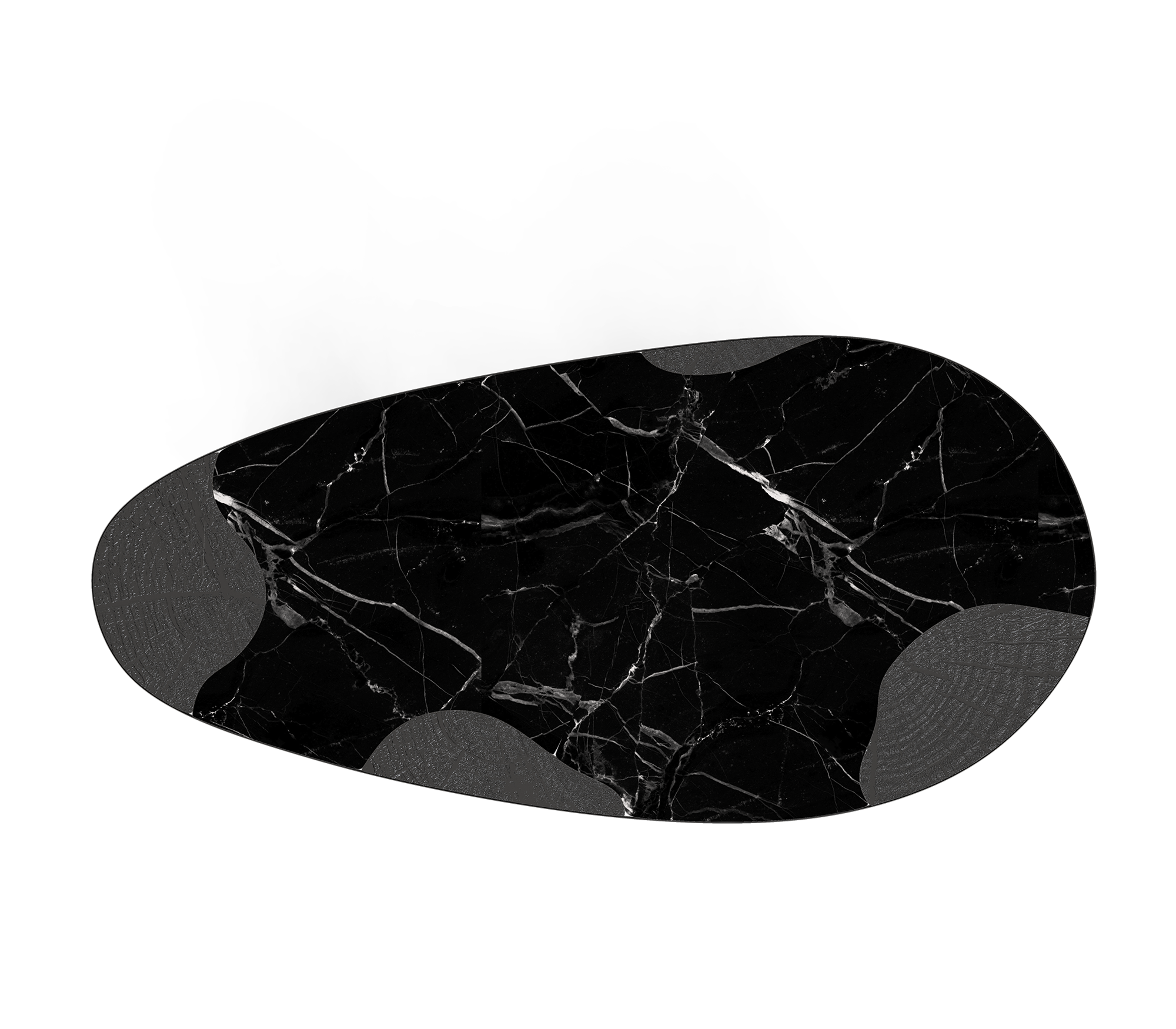 Ophelia Oval Carrara Marble and Gold Dining Table