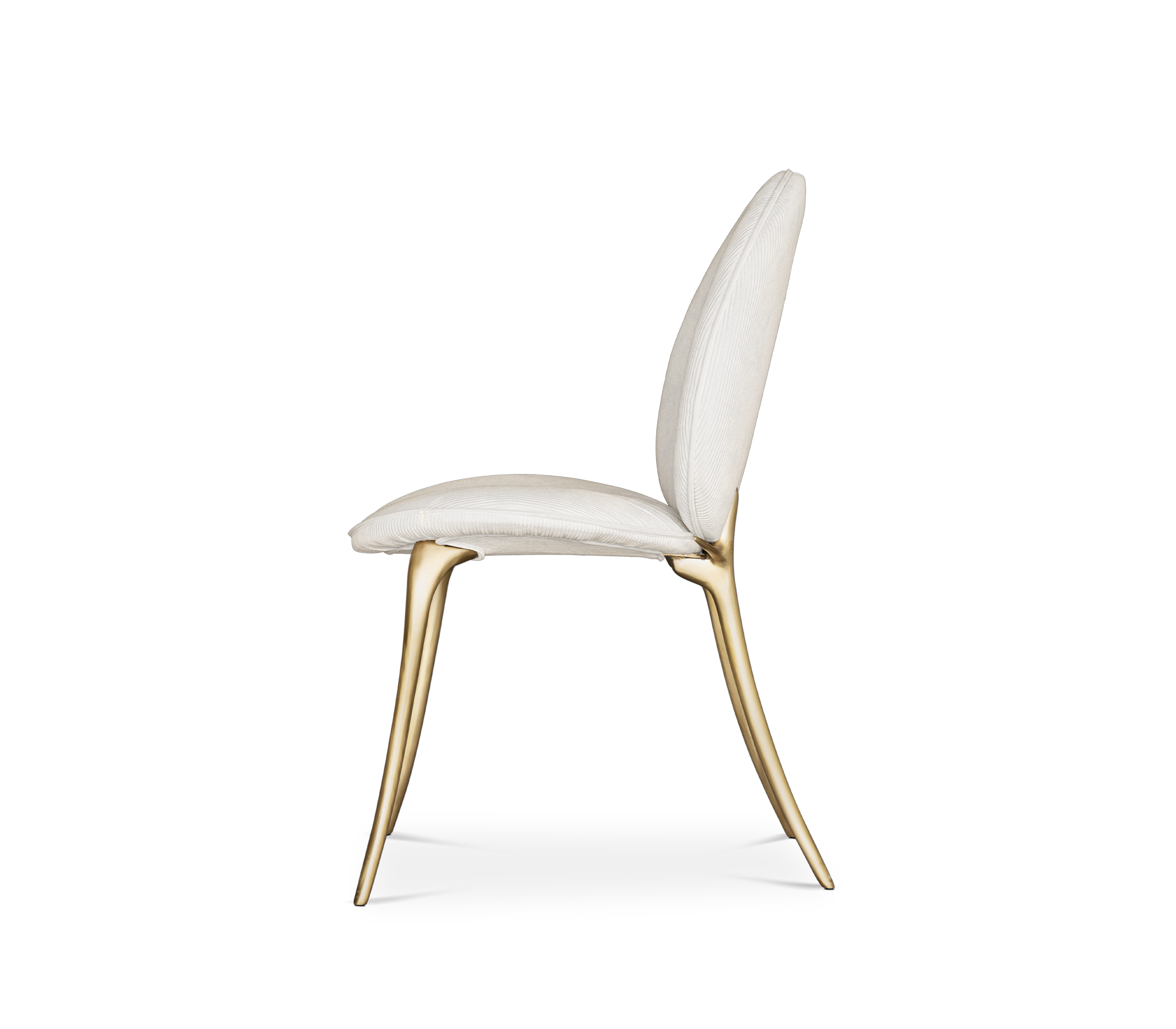 Soleil Curved Brass Modern Dining Chair