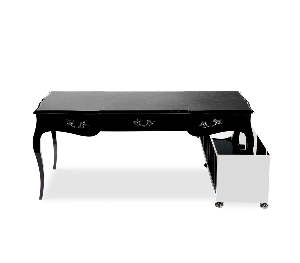 Boulevard Gloss Black Classic Executive Writing Desk