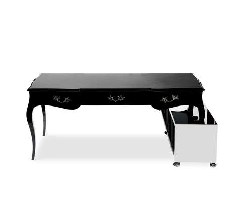 Boulevard Gloss Black Classic Executive Writing Desk